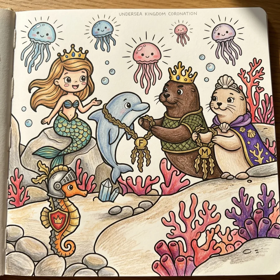 A reader's page, colored in