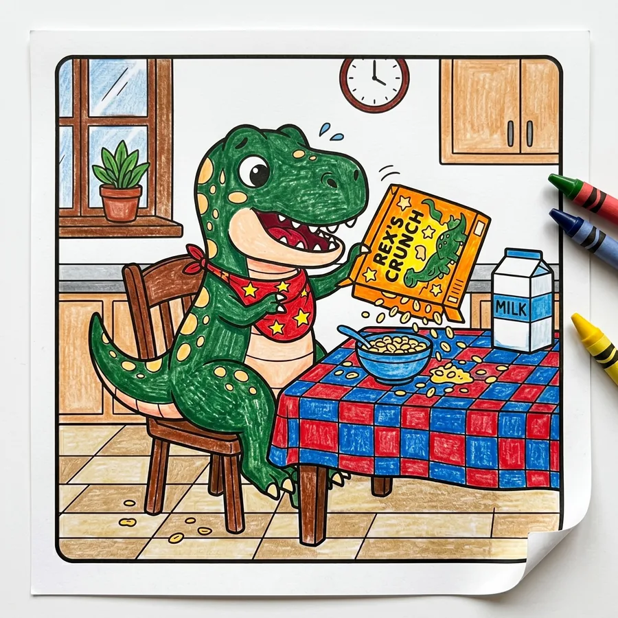 A reader's page, colored in