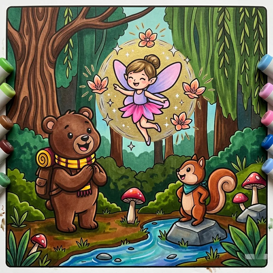 A reader's page, colored in