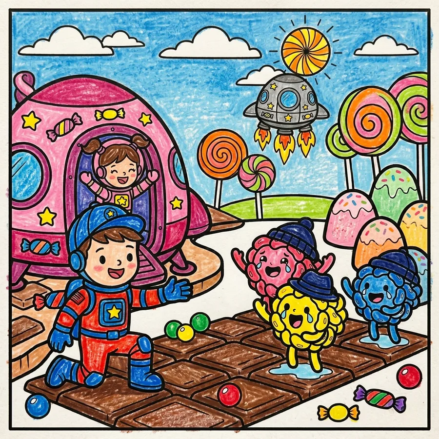 A reader's page, colored in