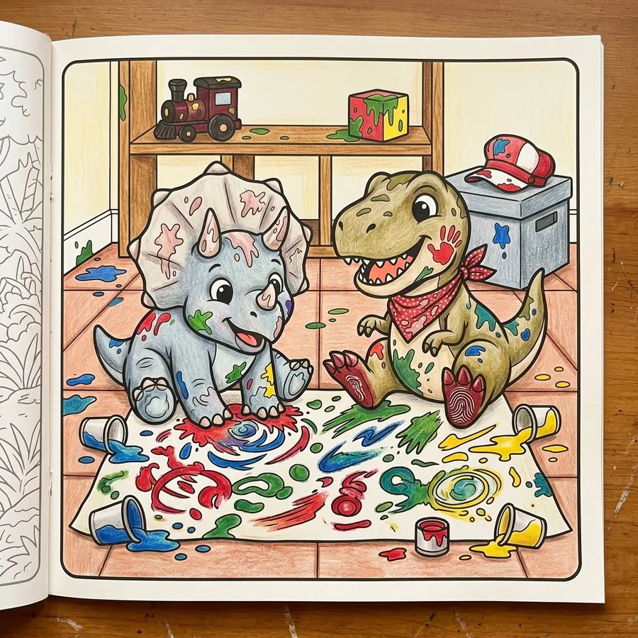 A reader's page, colored in