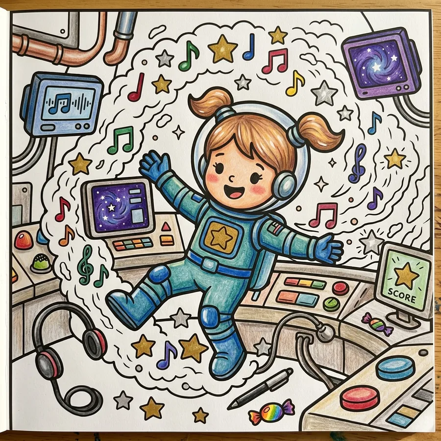 A reader's page, colored in