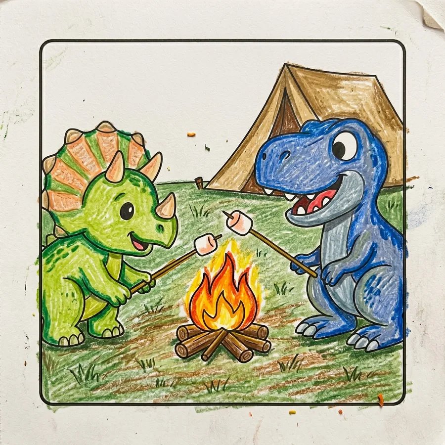 A reader's page, colored in